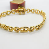 9ct Yellow Gold Woven Link Panel Bracelet Vintage 1988 Birmingham Import