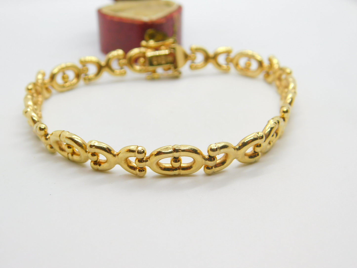 9ct Yellow Gold Woven Link Panel Bracelet Vintage 1988 Birmingham Import