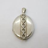 Victorian Sterling Silver Back & Front Sweetheart Locket Pendant Antique c1890