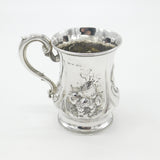 Victorian Sterling Silver Pineapple Motif Christening Mug 1859 London Antique