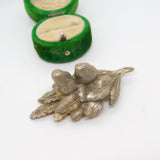 Georgian Cast Sterling Silver Gilt Acorn Sprig Floral Teapot Finial c1820 Antique