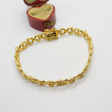 9ct Yellow Gold Woven Link Panel Bracelet Vintage 1988 Birmingham Import