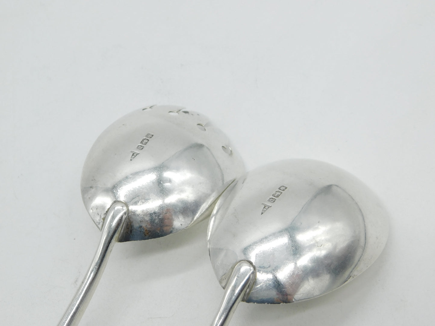 Victorian Sterling Silver Salad Servers Antique 1896 Sheffield Walker & Hall