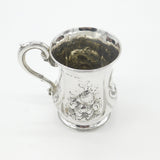 Victorian Sterling Silver Pineapple Motif Christening Mug 1859 London Antique