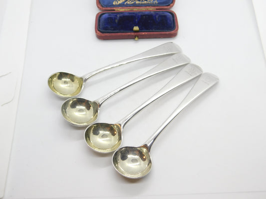 Set of 4 Georgian Sterling Silver Flaming Spear Crest Spoons 1823 London Antique