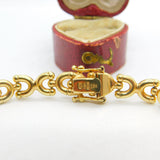 9ct Yellow Gold Woven Link Panel Bracelet Vintage 1988 Birmingham Import