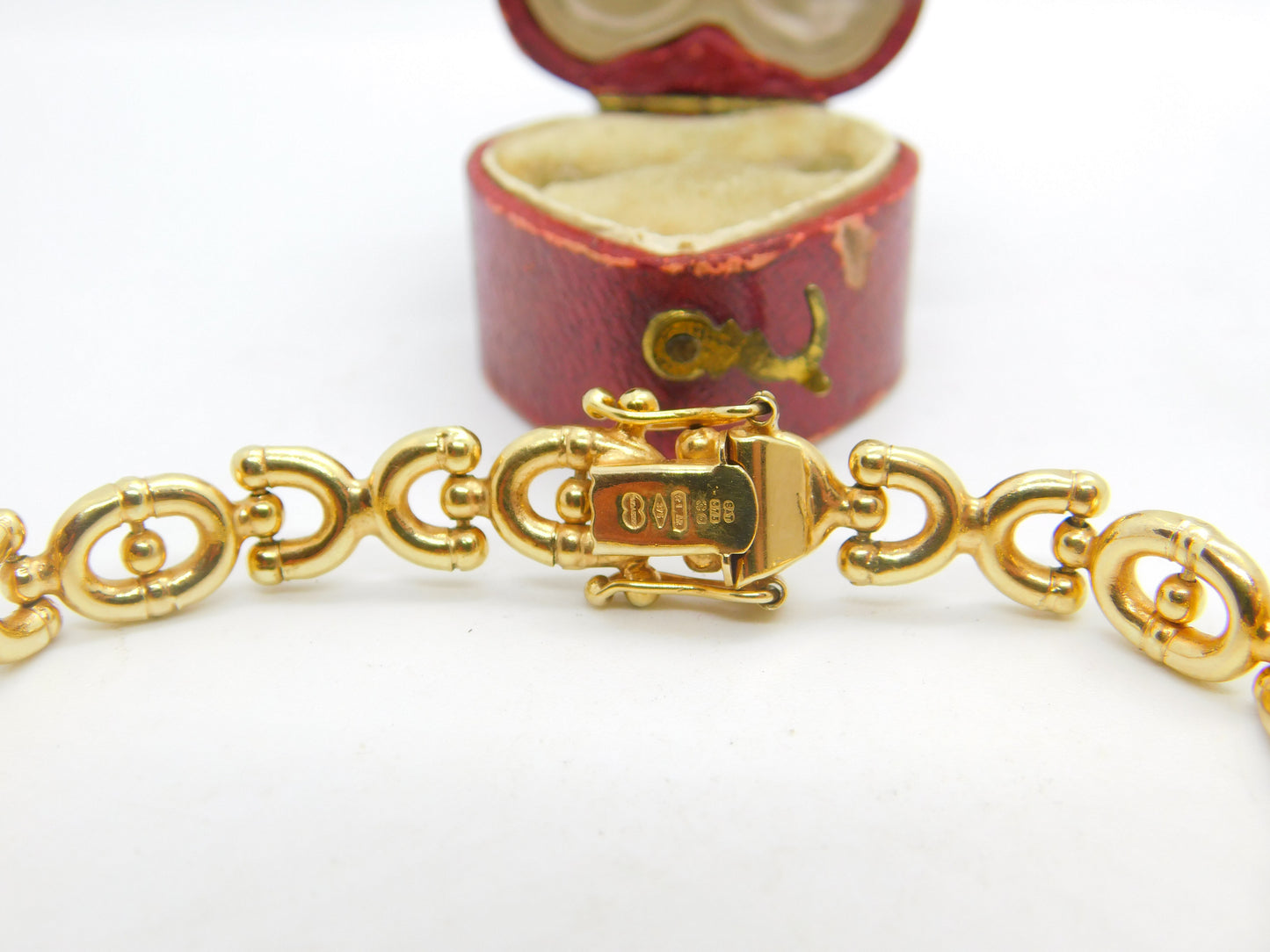 9ct Yellow Gold Woven Link Panel Bracelet Vintage 1988 Birmingham Import