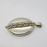 Victorian Sterling Silver Back & Front Sweetheart Locket Pendant Antique c1890