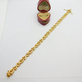 9ct Yellow Gold Woven Link Panel Bracelet Vintage 1988 Birmingham Import
