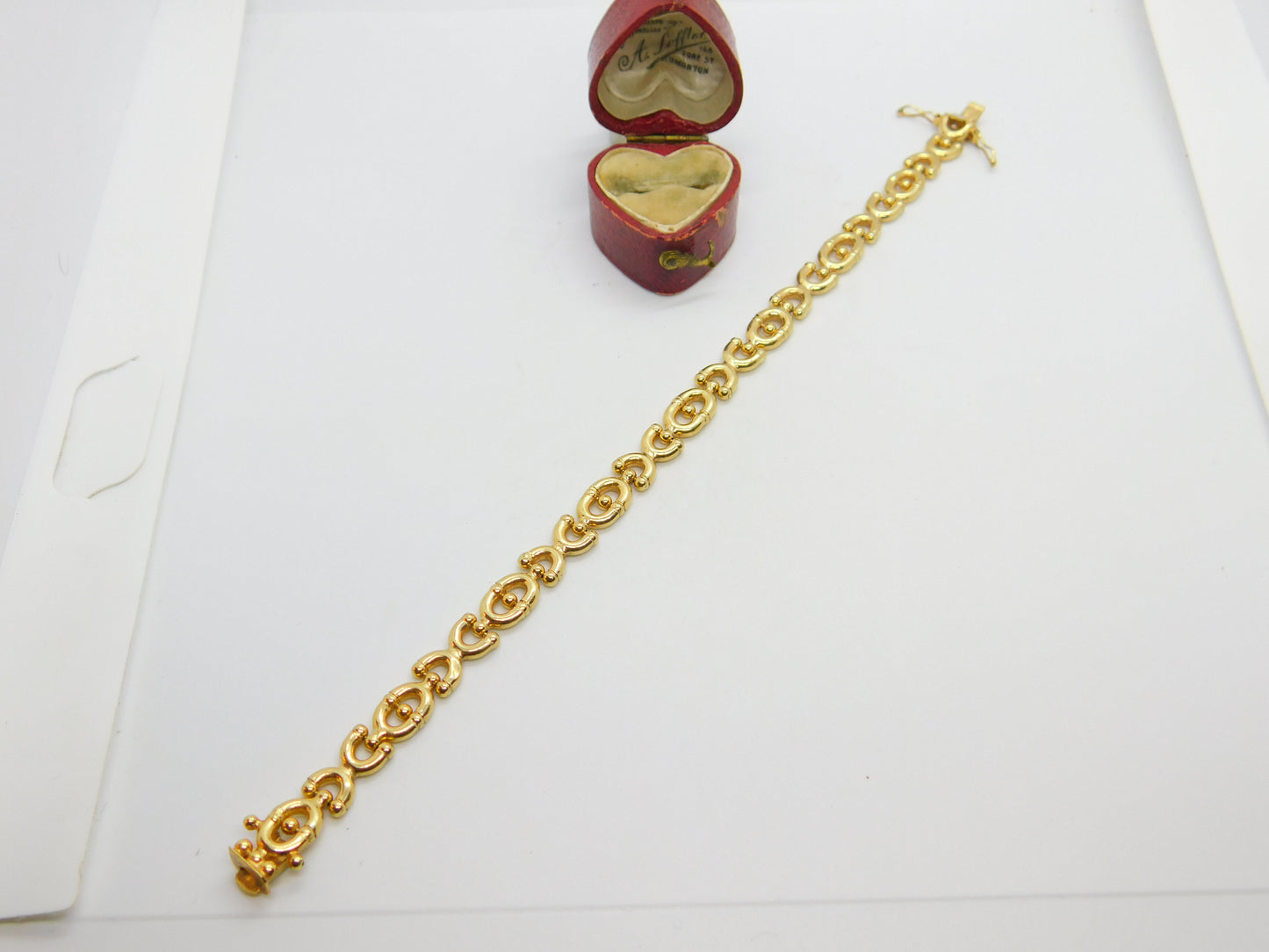 9ct Yellow Gold Woven Link Panel Bracelet Vintage 1988 Birmingham Import