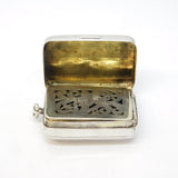 George III Sterling Silver Floral Pattern Vinaigrette Antique 1775 Birmingham
