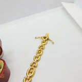 9ct Yellow Gold Woven Link Panel Bracelet Vintage 1988 Birmingham Import