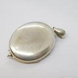 Victorian Sterling Silver Back & Front Sweetheart Locket Pendant Antique c1890