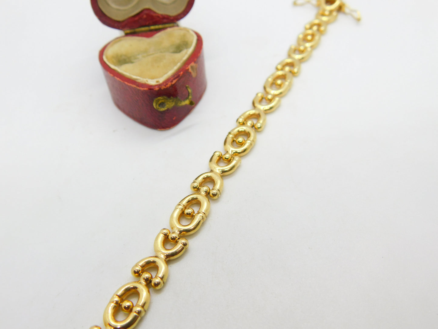 9ct Yellow Gold Woven Link Panel Bracelet Vintage 1988 Birmingham Import