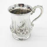 Victorian Sterling Silver Pineapple Motif Christening Mug 1859 London Antique