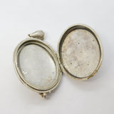 Victorian Sterling Silver Back & Front Sweetheart Locket Pendant Antique c1890