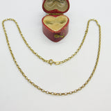 9ct Yellow Gold Cable Chain Link Necklace 42.0cm / 16.5" Vintage 1987