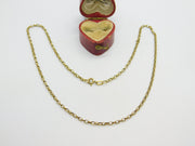 9ct Yellow Gold Cable Chain Link Necklace 42.0cm / 16.5" Vintage 1987