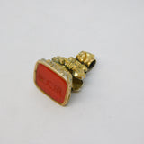 George III Gold Cased Carnelian Agate Monogram Fob Seal Antique c1820