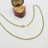 9ct Yellow Gold Cable Chain Link Necklace 42.0cm / 16.5" Vintage 1987