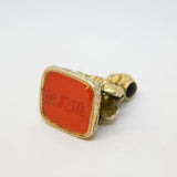 George III Gold Cased Carnelian Agate Monogram Fob Seal Antique c1820