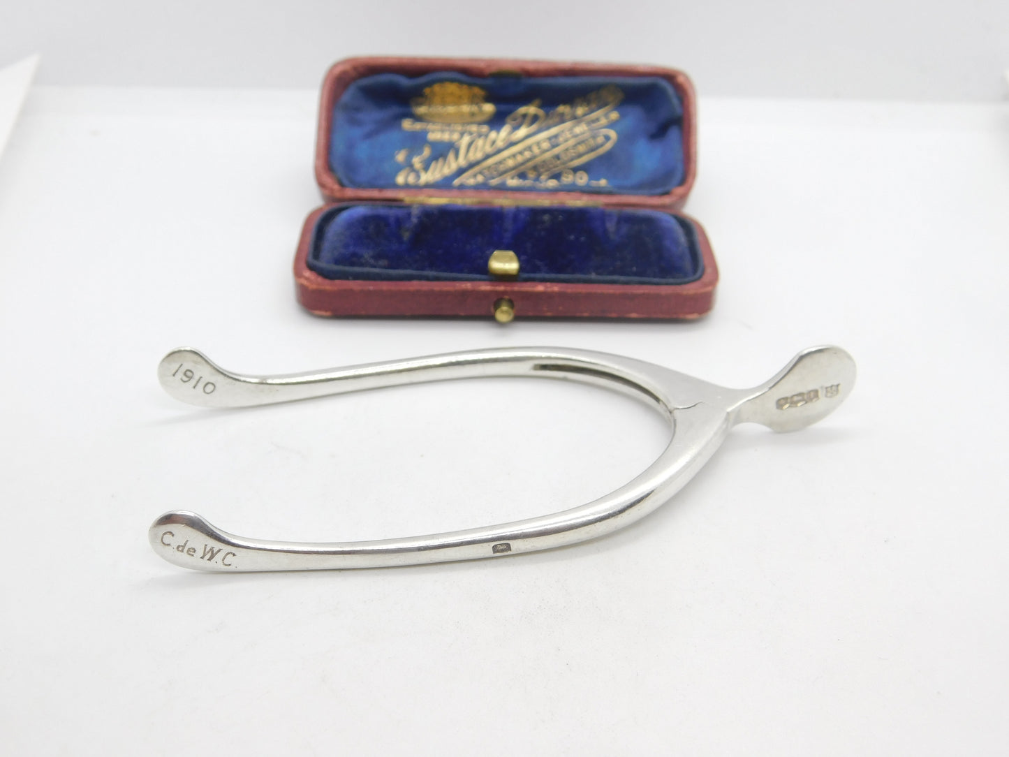 Pair of Sterling Silver Wishbone Sugar Tongs 1928 Sheffield Antique Art Deco