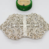 Sterling Silver Floral Dragon Pattern Nurses Buckle Vintage 1972 Birmingham