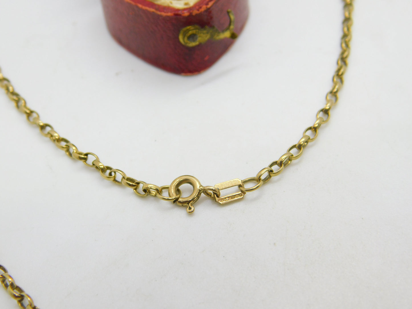 9ct Yellow Gold Cable Chain Link Necklace 42.0cm / 16.5" Vintage 1987