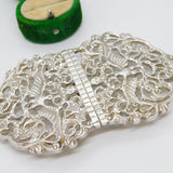 Sterling Silver Floral Dragon Pattern Nurses Buckle Vintage 1972 Birmingham