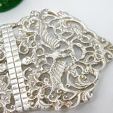 Sterling Silver Floral Dragon Pattern Nurses Buckle Vintage 1972 Birmingham