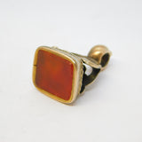 George III Gold Cased Carnelian Red Agate Fob Seal Antique c1820