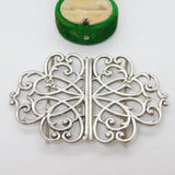 Art Nouveau Sterling Silver Floral Pattern Nurses Buckle 1912 London Antique
