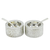 Alex Styles Pair of Sterling Silver Goldsmiths 650th Anniversary Salt Cellars Vintage