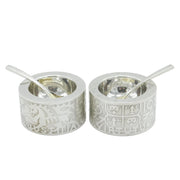 Alex Styles Pair of Sterling Silver Goldsmiths 650th Anniversary Salt Cellars Vintage
