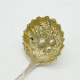 George III Sterling Silver Floral Pattern Sugar Caster Spoon Antique 1792 London