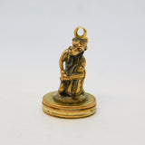 George III Novelty Monkey Playing Cello Agate Set Fob Seal Antique c1820
