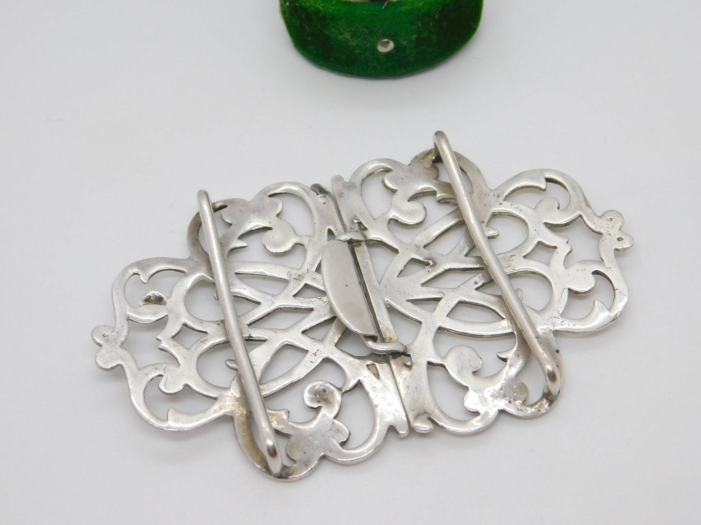 Art Nouveau Sterling Silver Floral Pattern Nurses Buckle 1912 London Antique