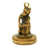 George III Novelty Monkey Playing Cello Agate Set Fob Seal Antique c1820