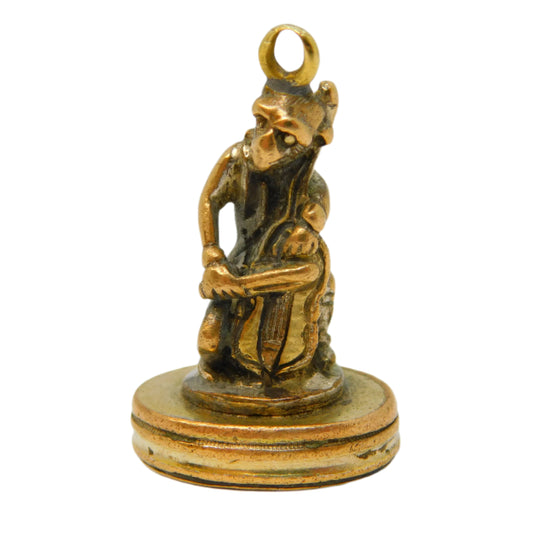 George III Novelty Monkey Playing Cello Agate Set Fob Seal Antique c1820