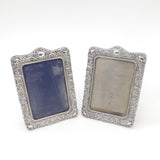 Pair of Victorian Sterling Silver Floral Photo Frames 1900 Birmingham Antique AF