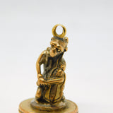 George III Novelty Monkey Playing Cello Agate Set Fob Seal Antique c1820