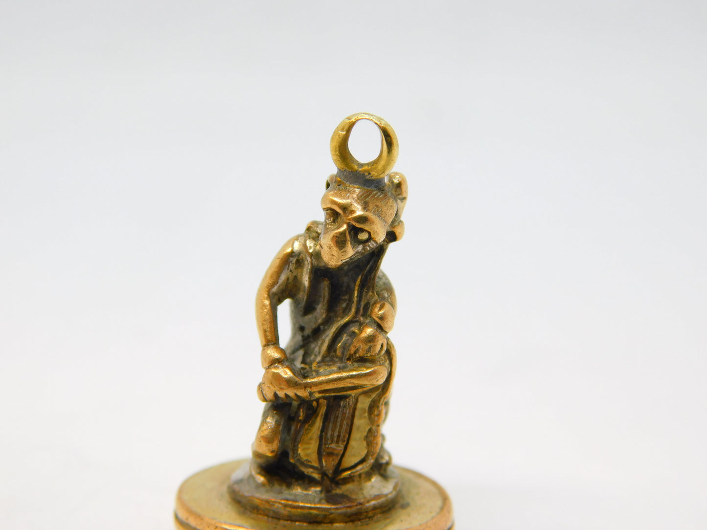 George III Novelty Monkey Playing Cello Agate Set Fob Seal Antique c1820