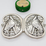 Sterling Silver Horse Mask Pattern Nurses Buckle Vintage 2000 London