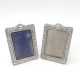 Pair of Victorian Sterling Silver Floral Photo Frames 1900 Birmingham Antique AF