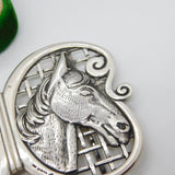 Sterling Silver Horse Mask Pattern Nurses Buckle Vintage 2000 London