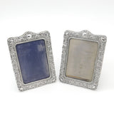 Pair of Victorian Sterling Silver Floral Photo Frames 1900 Birmingham Antique AF
