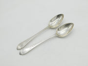 George III Scottish Sterling Silver Celtic Point Serving Spoon Pair Antique 1790