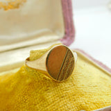 9ct Yellow Gold Essential Signet Ring Vintage 1978 Birmingham Size P UK