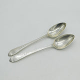 George III Scottish Sterling Silver Celtic Point Serving Spoon Pair Antique 1790