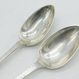 George III Scottish Sterling Silver Celtic Point Serving Spoon Pair Antique 1790